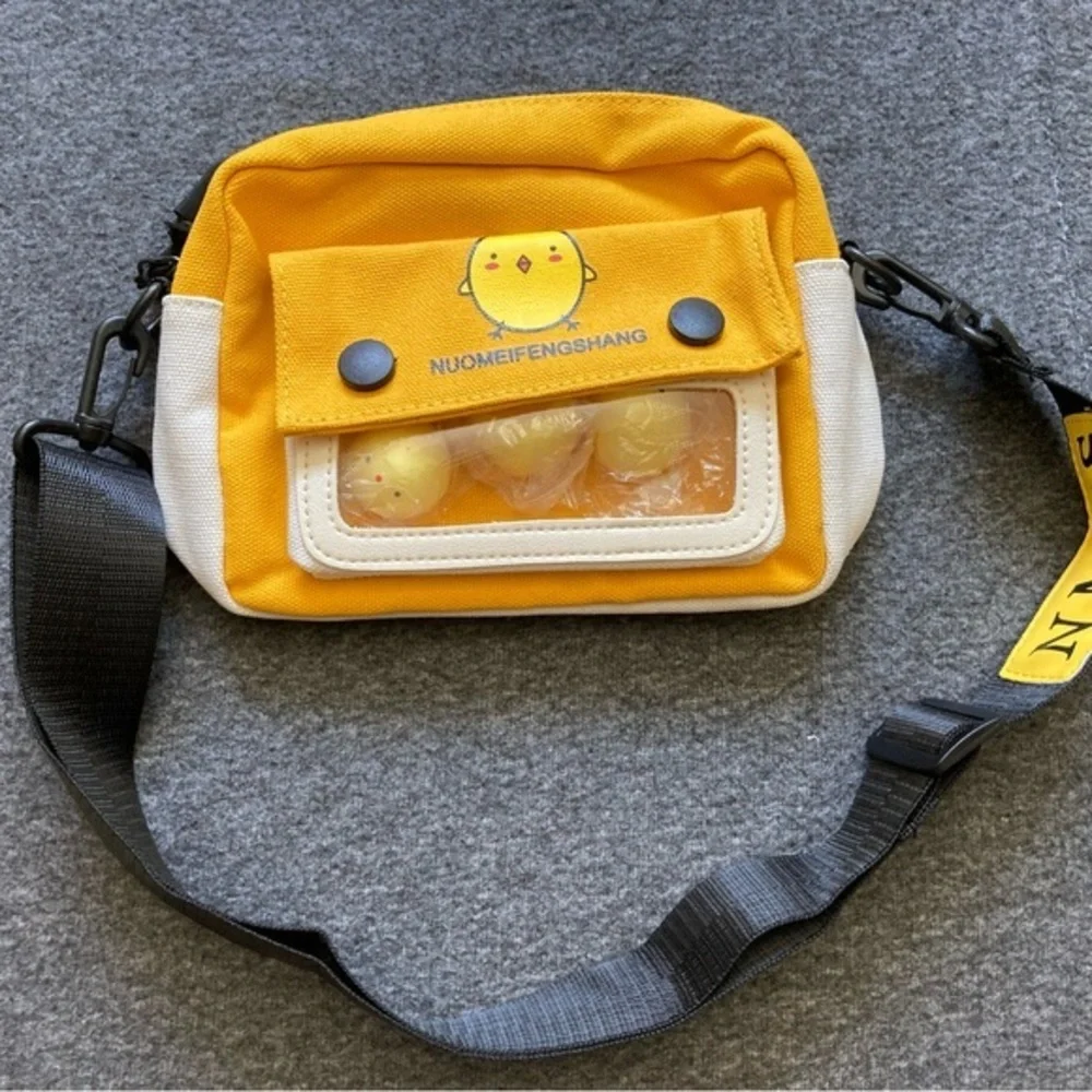 Brand New Adorable Canvas Bag with Stress Reliever Chicken Toys - 7.4 x 5.9 inch
